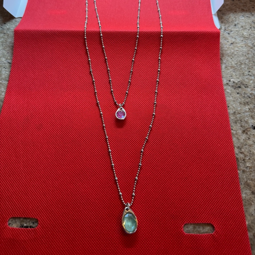 UNO de 50 crystals necklace Elegant Silver Double-Layer Necklace